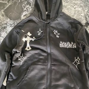 Size(Small)/ Color(Black+White)/ Cross Design + Zip Up/ Unisex for both genders